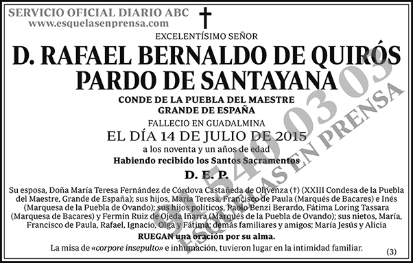Rafael Bernaldo de Quirós Pardo de Santayana
